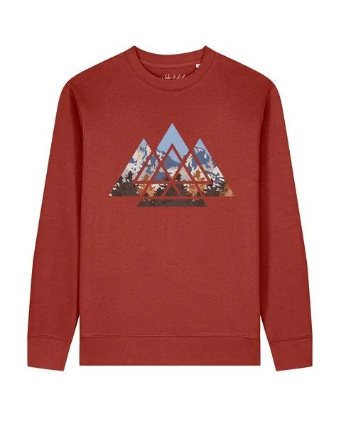 watapparel watapparel Sweatshirt Unisex Geometric Landscape, Earthy red, – Produktbild 1 von 2
