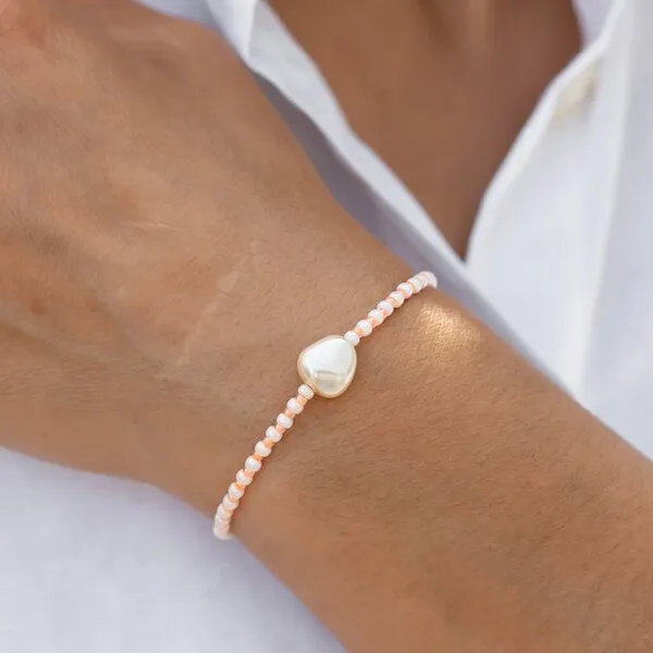juni juni Sommer Set Apricot- Perlenarmband und Fußkette – Produktbild 3 von 4