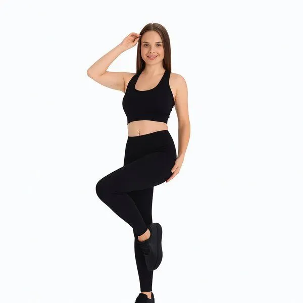Bruno Barella Bruno Barella Leggings Schwarz – Komfort für Fitness, Sport, Pilates & Freizeit – Produktbild 1 von 5