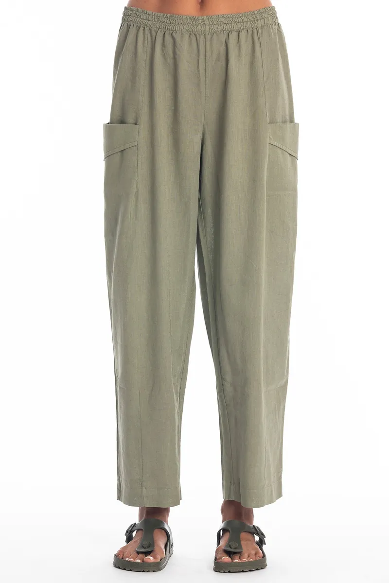 RAVENS VIEW IBIZA RAVENS VIEW IBIZA Damen vegan Hose Bosa Khaki Grün, Olivgrün, – Produktbild 1 von 2