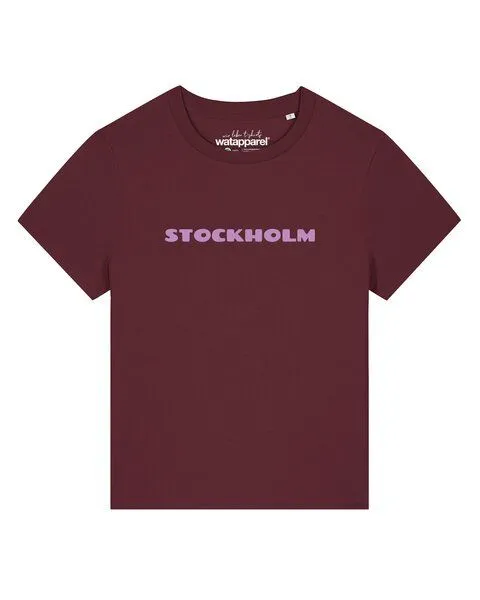 watapparel watapparel T-Shirt Frauen Stockholm Flora, Burgundy, – Produktbild 1 von 3