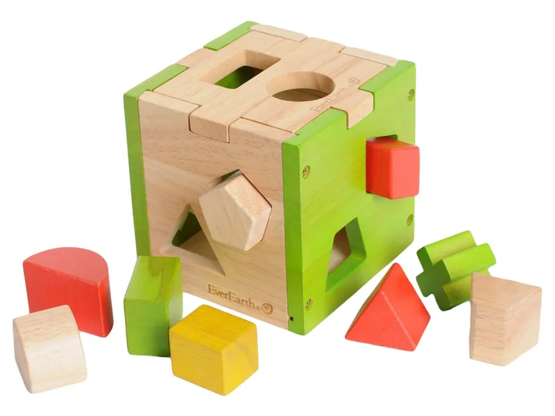 EverEarth EverEarth Sortierwürfel aus Holz 13 x 13 x 13 cm, Mehrfarbig, – Produktbild 2 von 2