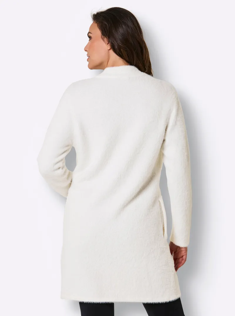 Longstrickjacke, Ecru, – Produktbild 1 von 2