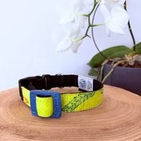 GOOPSI GOOPSI Hunde Halsband Upcycling aus Reissack, Halsband handgefertigt & Fairtrade, Lemon, – Produktbild 1 von 1