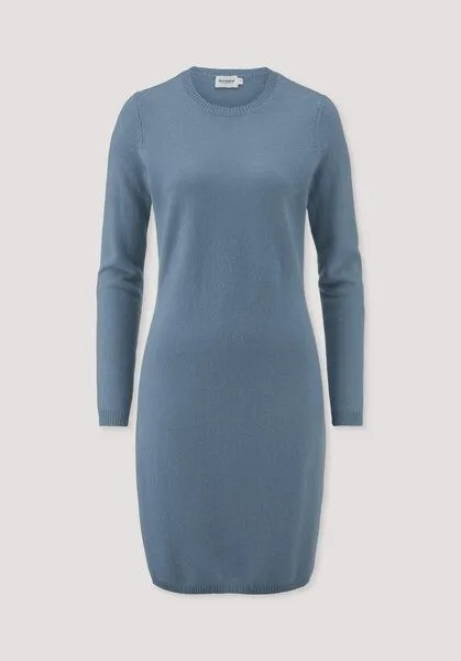 hessnatur hessnatur Strickkleid Regular aus Bio-Schurwolle mit Cashmere, Kristallblau, – Produktbild 4 von 4