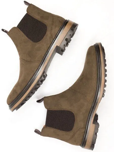 Will's Vegan Shop Will's Vegan Shop Continental Chelsea-Stiefel Veganes Wildleder Herren, Dunkelbraunes veganes wildleder, – Produktbild 1 von 3