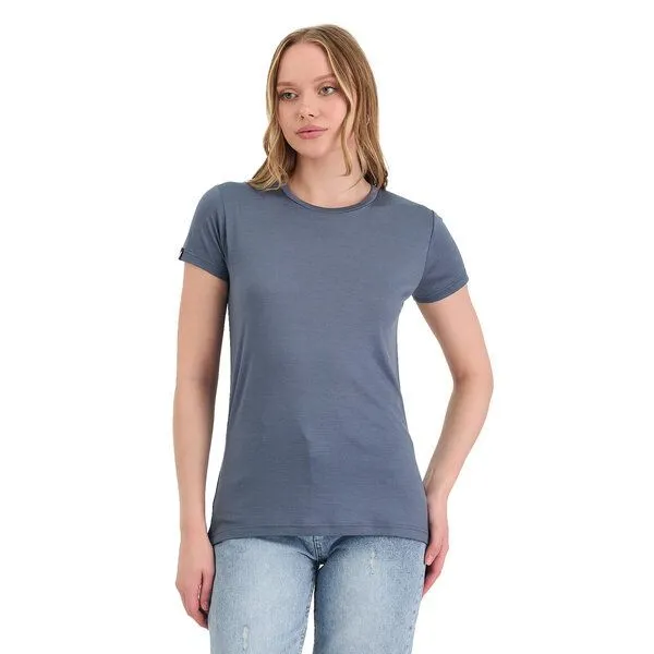Woolona Woolona Rundhals-T-Shirt - Pera - 100% Merinowolle, Grau, – Produktbild 1 von 2
