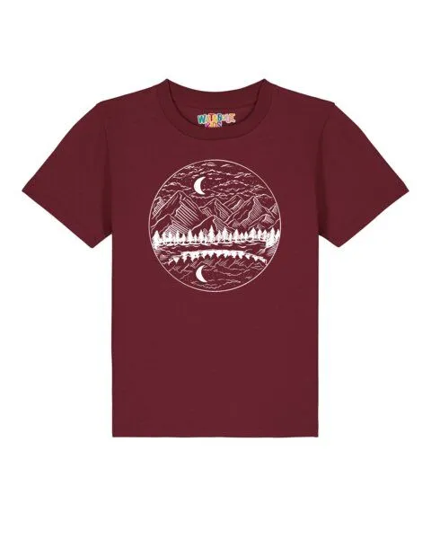 watabout.kids watabout.kids T-Shirt Kinder Mountains by night, Burgundy, – Produktbild 1 von 2