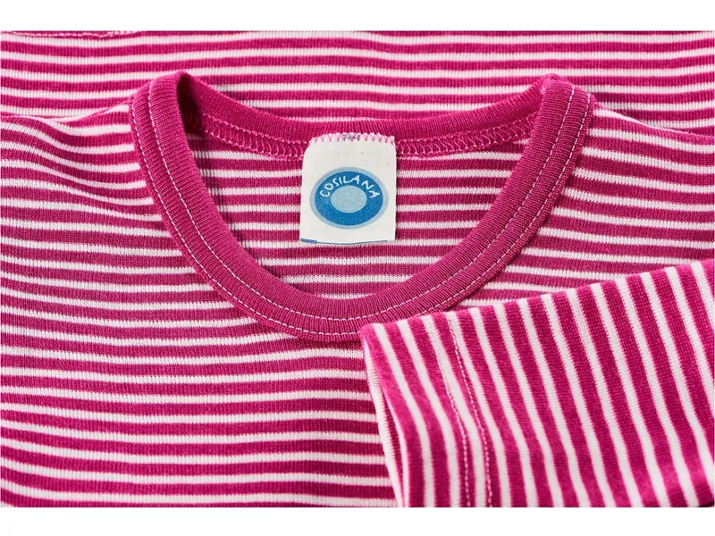 Cosilana Cosilana Kinder Unterhemd Langarm Wolle Seide pink-geringelt Gr.104, Pink, mehrfarbig, – Produktbild 2 von 2