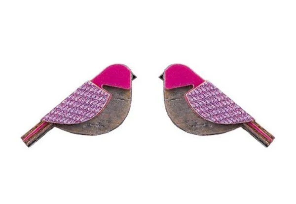 BeWooden BeWooden Holzohrringe Purple Cutebird – Produktbild 1 von 4