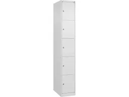 C+P C+P Schließfachschrank Classic PLUS, 5 Fächer, 1850x300x500mm, Verkehrsweiß/Verkehrsweiß – Produktbild 1 von 1