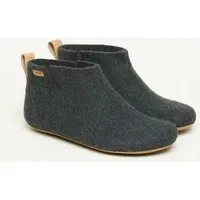 Magicfelt Magicfelt 743 Hüttenschuhe aus 100% Merino-Wolle - Hausschuh für Damen & Herren - Made in Tirol - Hochwertige & robuste Ledersohle, Graphite, – Produktbild 1 von 2