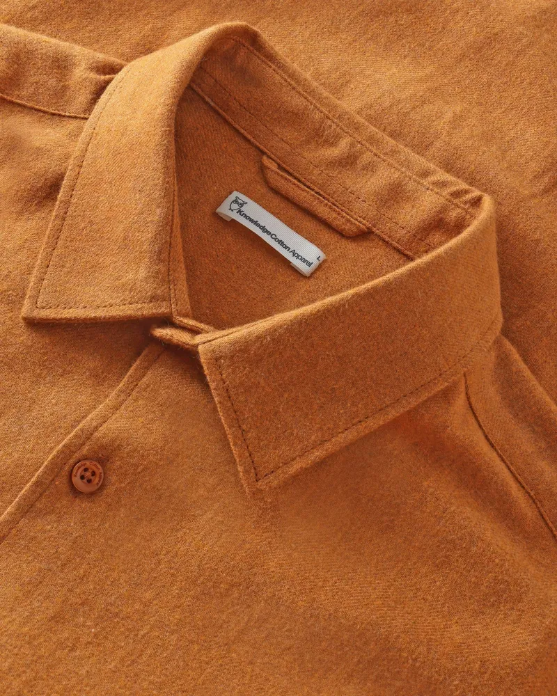 KnowledgeCotton Apparel KnowledgeCotton Apparel Herren vegan Hemd Dune Regular Aus Flanell Farbe Golden Oak, Orange, – Produktbild 2 von 2
