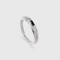 fejn jewelry fejn jewelry Ring 'black riffle' - geriffelt mit schwarzem Zirkonia – Produktbild 1 von 1