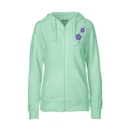 HANDGEDRUCKT HANDGEDRUCKT "Hibisken" Frauen Zip Hoody Neutral – Produktbild 1 von 1