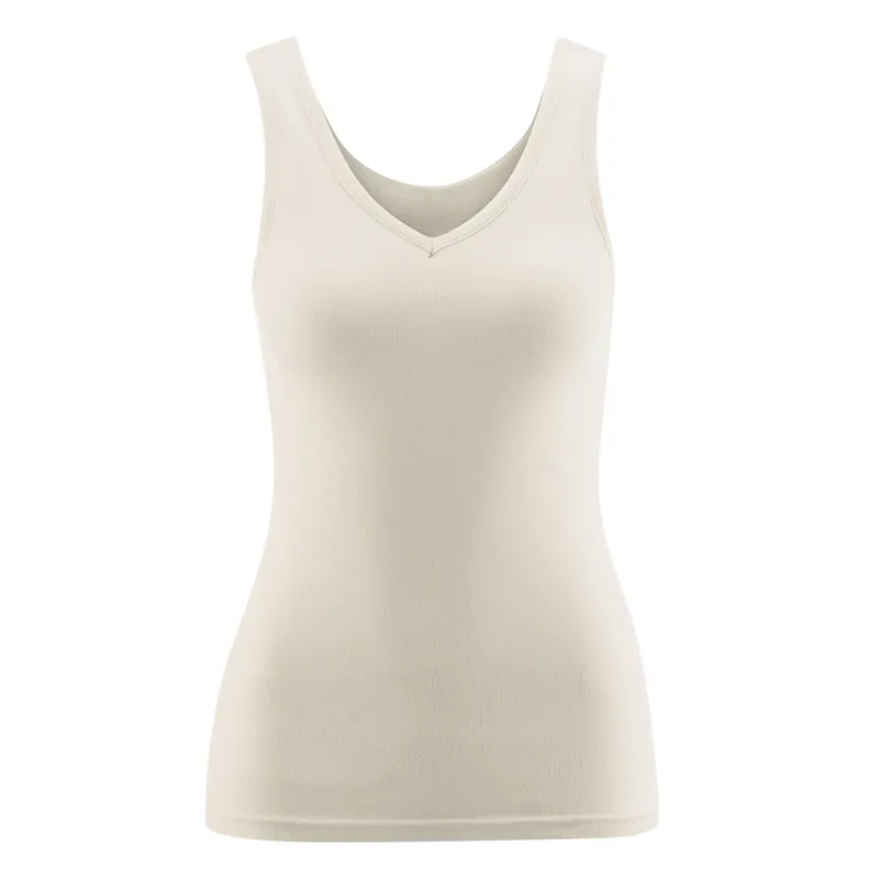 Living Crafts Living Crafts - Damen V-Neck-Trägertop (100% Bio-Baumwolle), Beige, – Produktbild 1 von 2