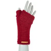 short'n'pietz short'n'pietz Schurwollhandstulpen links gestrickt, Beere, – Produktbild 1 von 1