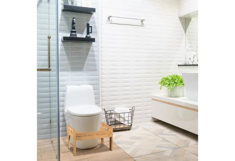 RELAXDAYS RELAXDAYS Badhocker Toilettenhocker aus Bambus (1 St), Braun, – Produktbild 3 von 8