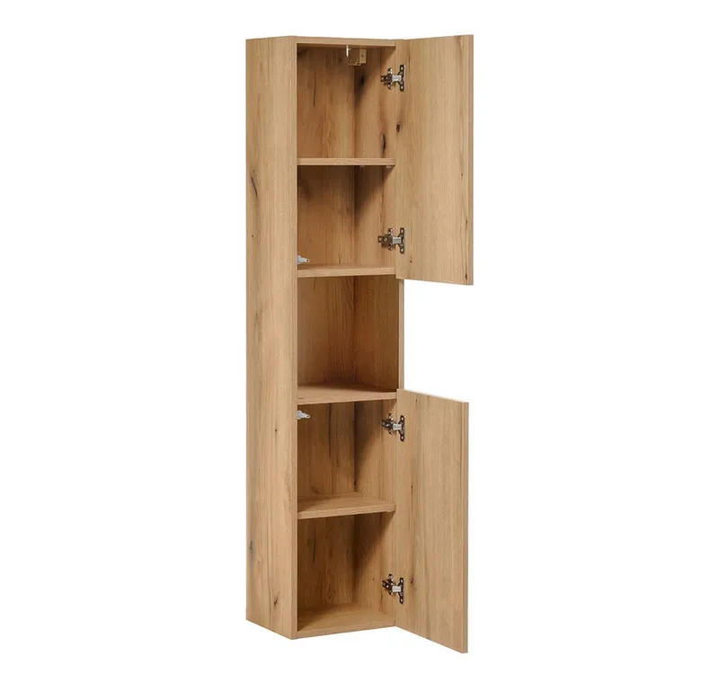 Lomadox Hochschrank NEWPORT-56-OAK in Eiche, grifflos, Braun, – Produktbild 3 von 4