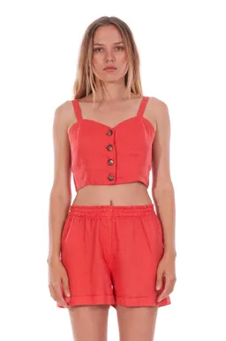 RAVENS VIEW IBIZA RAVENS VIEW IBIZA Damen vegan Oberteil Capri Candy Red – Produktbild 1 von 1
