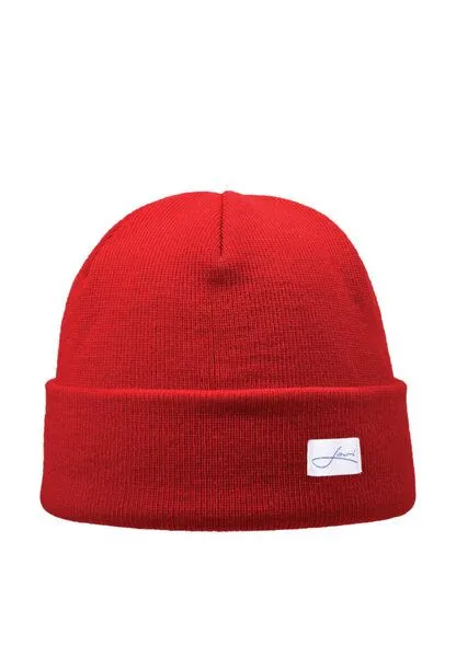 Lou-i Lou-i Kindermütze mit Umschlag Merinowolle Beanie, Rot, – Produktbild 1 von 3