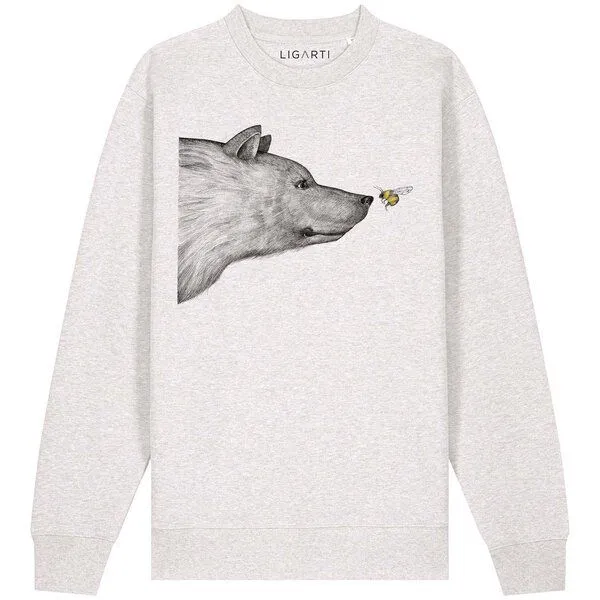 LIGARTI Pullover – Die Begegnung – LIGARTI Tiermanufaktur, Hellgrau, – Produktbild 2 von 3