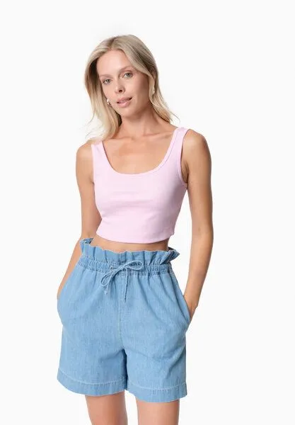 ORGANICATION ORGANICATION IRISS | Ripp-Crop-Top aus TENCEL Modal und Bio-Baumwolle, Rose, – Produktbild 1 von 4