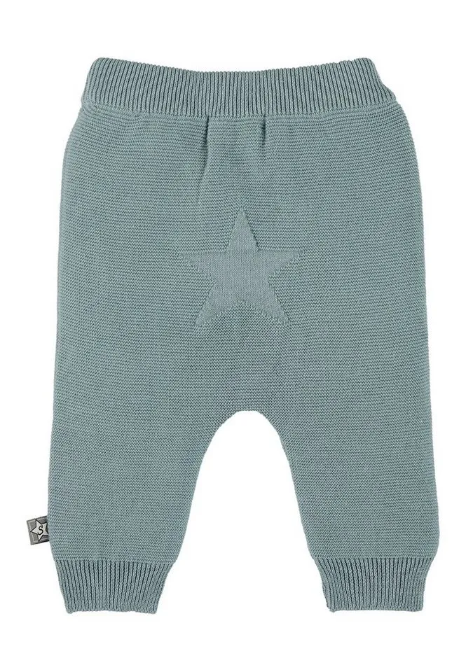 Sterntaler Sterntaler Stoffhose GOTS Strick-Hose (1-tlg) GOTS-Strickhose aus Bio-Baumwolle mit eingestricktem Sternmotiv, Blau|grün, – Produktbild 2 von 5