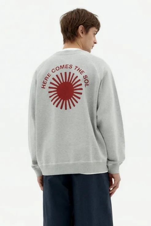 thinking mu Thinking MU Herren vegan Sweatshirt Retro Sun Pepe Grau, Hellgrau, – Produktbild 2 von 2
