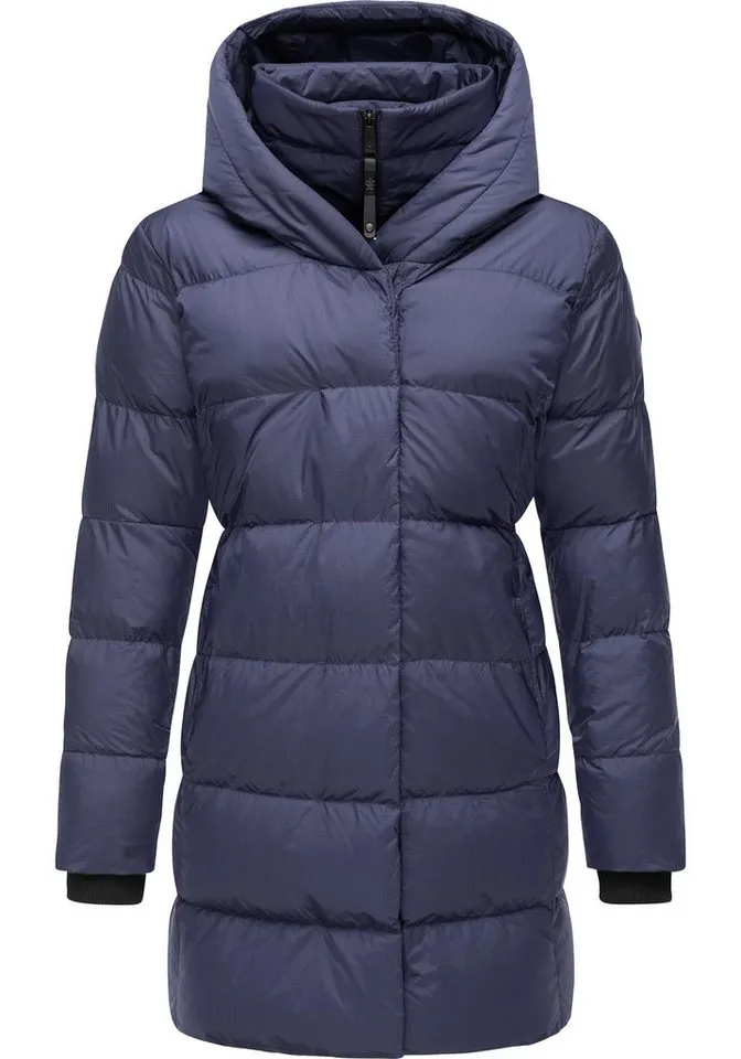 ragwear ragwear Kurzmantel Niara stylischer, gesteppter Wintermantel mit gefütterter Kapuze, Blau, – Produktbild 2 von 4