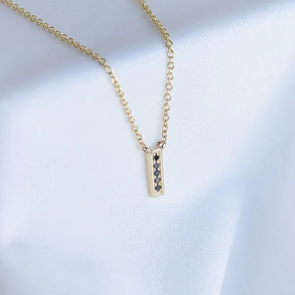 Eppi Eppi Goldene Kette mit schwarzen Diamanten Narcisa, Gelb, – Produktbild 1 von 2