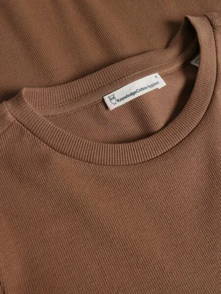 KnowledgeCotton Apparel KnowledgeCotton Apparel T-Shirt - Rib t-shirt - aus Bio-Baumwolle, Braun (tuffet), – Produktbild 3 von 3