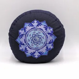 BAGHI BAGHI Meditationskissen rund mit OM Mandala Bestickung – Produktbild 1 von 1