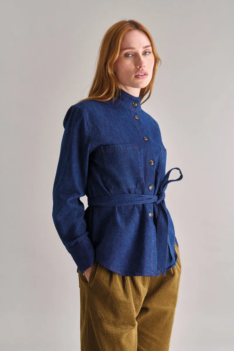 KOMODO KOMODO Damen vegan Hemd Denim Ford Dunkelblau, Dunkelblau, – Produktbild 2 von 2