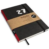 tyyp tyyp Taschenkalender 2027 schwarz – achtsam planen auf Recyclingpapier – A5, vegan & handgefertigt, Rot, – Produktbild 1 von 1