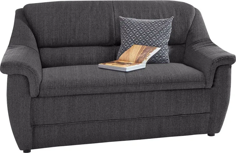 DOMO collection 2-Sitzer Lale formschönes und komfortables Sofa, zeitlos und elegant, optimal für kleinere Räume, Grau, – Produktbild 2 von 5