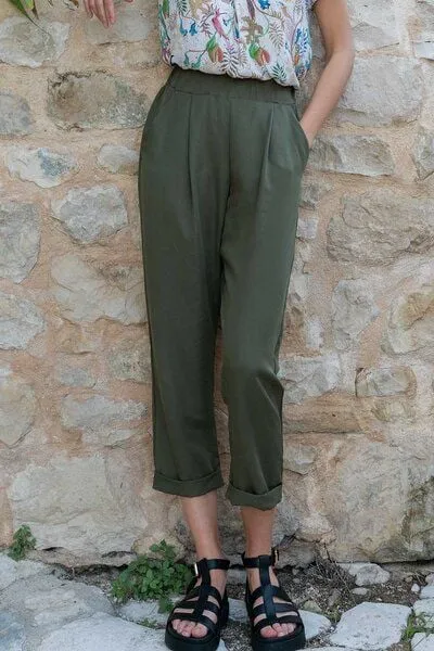 WiDDA berlin WiDDA berlin Bundfaltenhose oliv aus TENCEL® – Produktbild 2 von 4