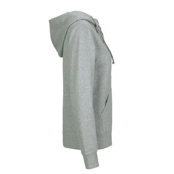 HANDGEDRUCKT HANDGEDRUCKT "Fellnase" Frauen Hoody aus reiner Biobaumwolle (kbA), Grey, – Produktbild 2 von 3