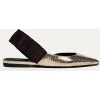 BIKKOU BIKKOU Damen vegan Flats Sonntagsbrunch Gold Python – Produktbild 1 von 1