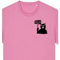 päfjes päfjes Der Bär ist DAGEGEN! Du auch? - Fair Wear Männer Unisex Bio T-Shirt Siebdruck, Bubble pink (rosa), – Produktbild 1 von 1