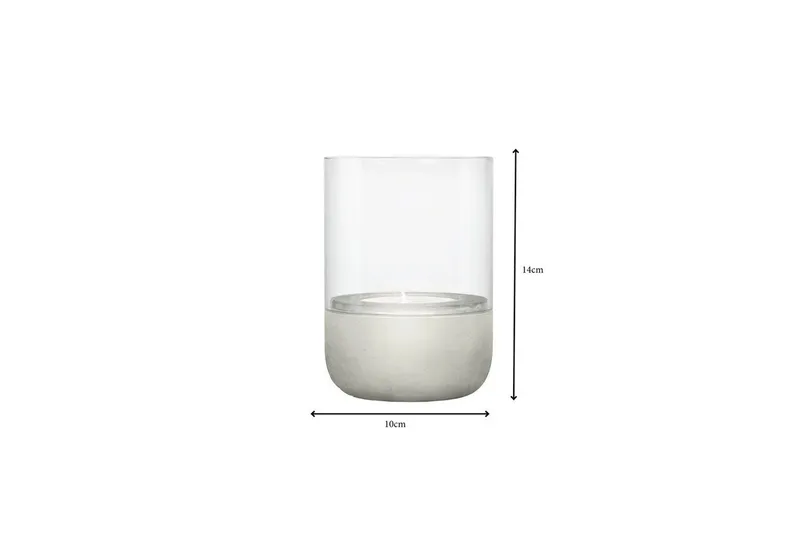 blomus Windlicht -CALMA- Glas Kerzenhalter, Stimmungslicht: modernes Deko-Design (1 St. ), Exklusive Betonoptik, Handgefertigt, Verschiedene Größen & Farben, Beige, – Produktbild 2 von 2