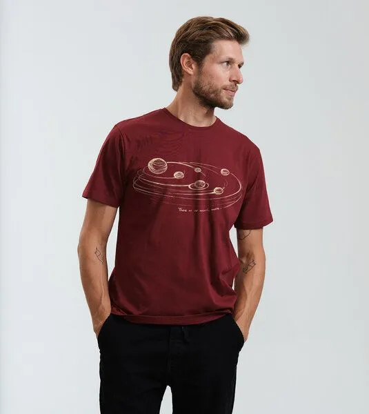 Gary Mash GARY MASH T-Shirt Atmosphere aus Bio-Baumwolle, Burgund, – Produktbild 1 von 4
