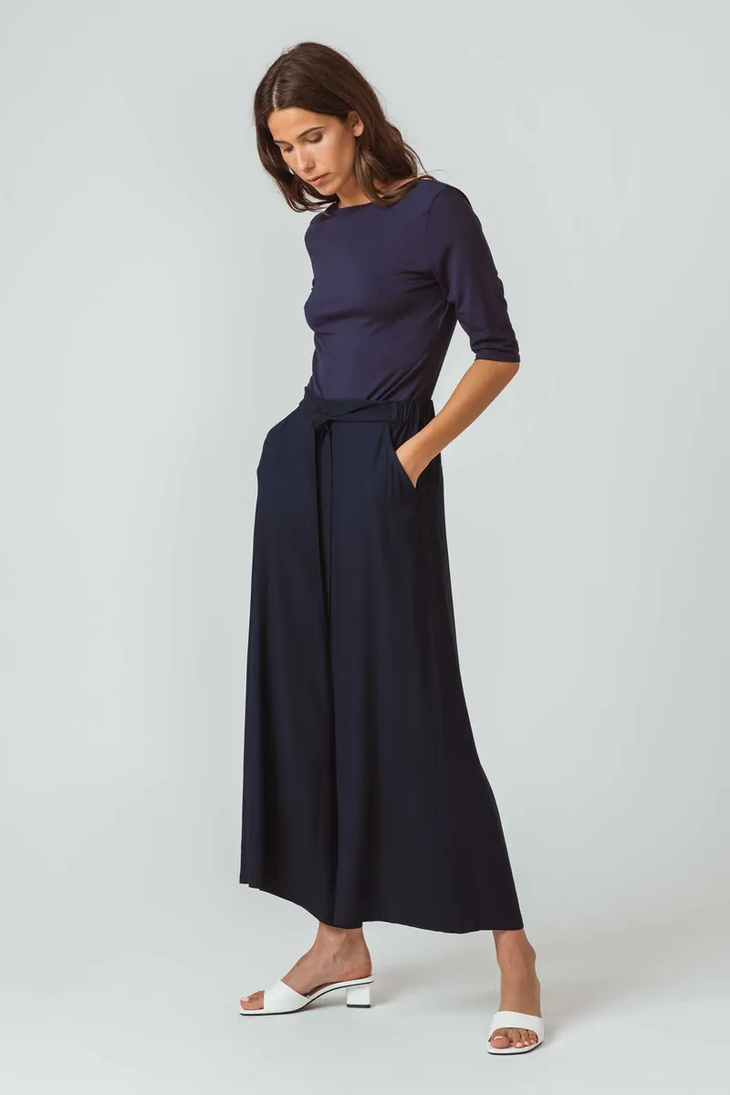 SKFK SKFK Damen vegan Hose Palazzo Dona Marineblau, Extra dunkelblau, – Produktbild 1 von 2