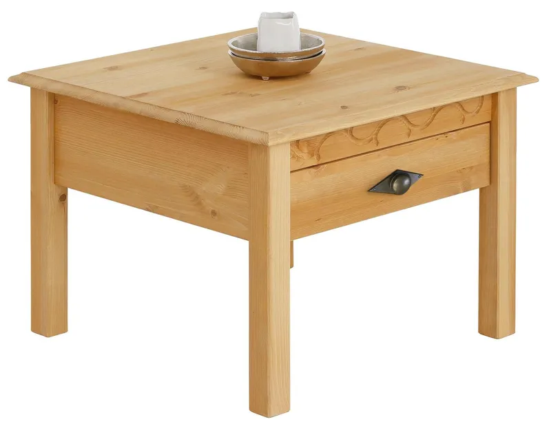 OTTO home Couchtisch Laura (Couchtisch, Wohnzimmertisch, OTTOs Choice), 60/60 cm, mit einer Schublade, zusätzlicher Stauraum, Beige, – Produktbild 2 von 5