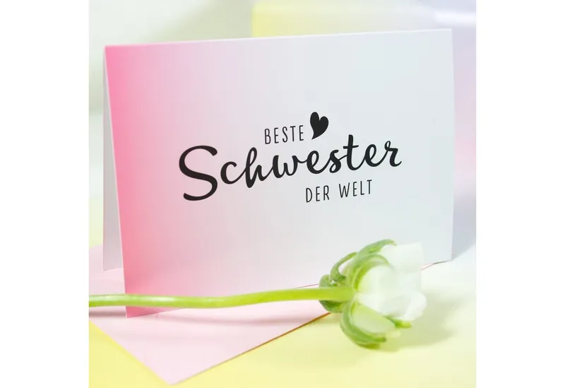 Bow & Hummingbird Bow & Hummingbird Mini-Grußkarte Beste Schwester – Produktbild 4 von 5