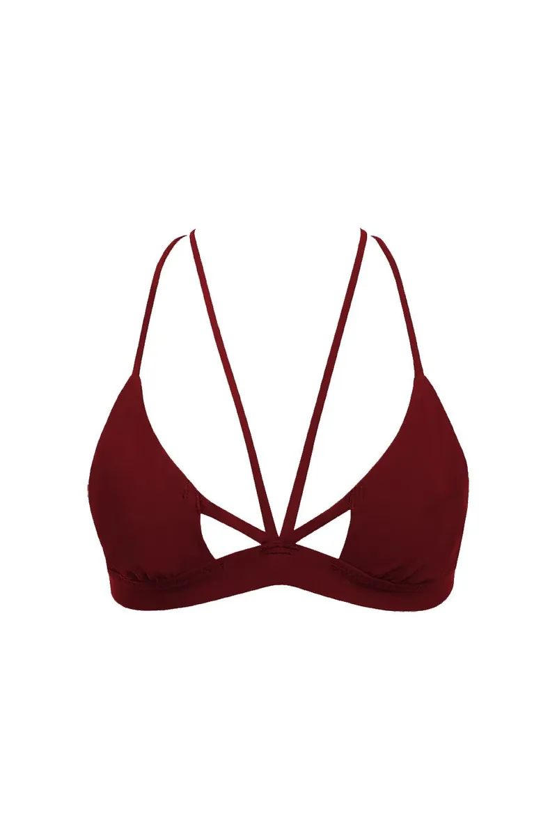 Anekdot Anekdot Damen vegan Nova Bikini-Oberteil, Dunkelrot, – Produktbild 1 von 2