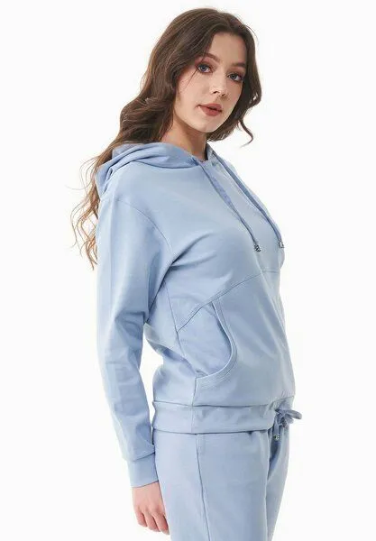 ORGANICATION ORGANICATION Leichte Hoodie aus Bio-Baumwolle, Ice blue, – Produktbild 3 von 4