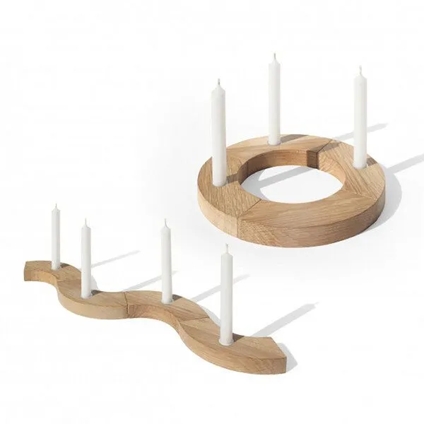 Side by Side Adventskranz Eichenholz (side by side) – Produktbild 2 von 4