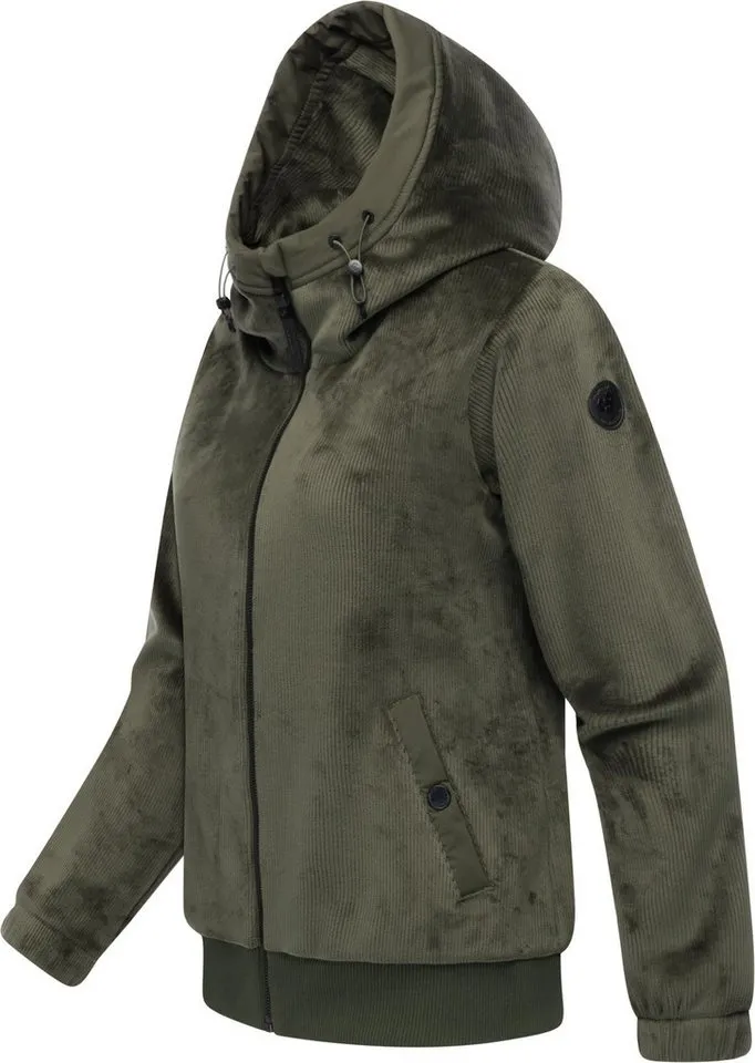 ragwear ragwear Fleecejacke Cousy Short Bonded Übergangsjacke mit kuscheligem Teddyfell-Innenfutter, Grün, – Produktbild 3 von 5