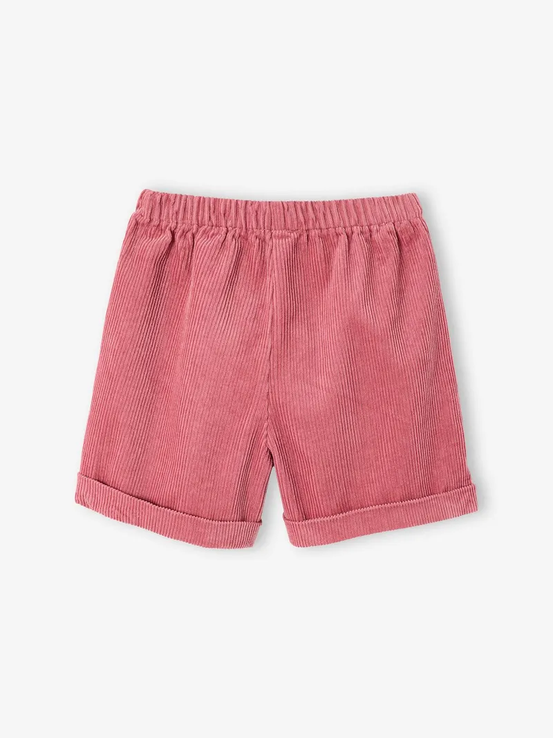 Vertbaudet Mädchen Cord-Shorts mit Herztaschen und Dehnbund, Rosa, – Produktbild 2 von 4